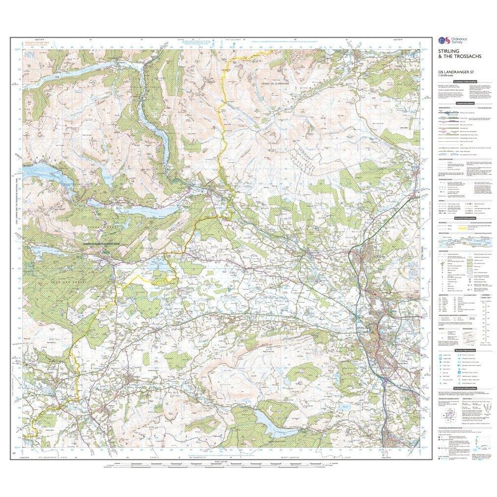Landranger 57 Stirling & The Trossachs Map With Digital Version