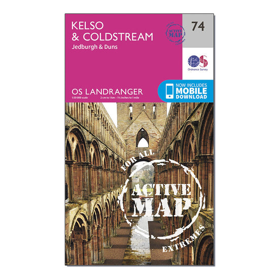 Landranger Active 74 Kelso  Coldstream Jedburgh  Duns Map With Digital Version