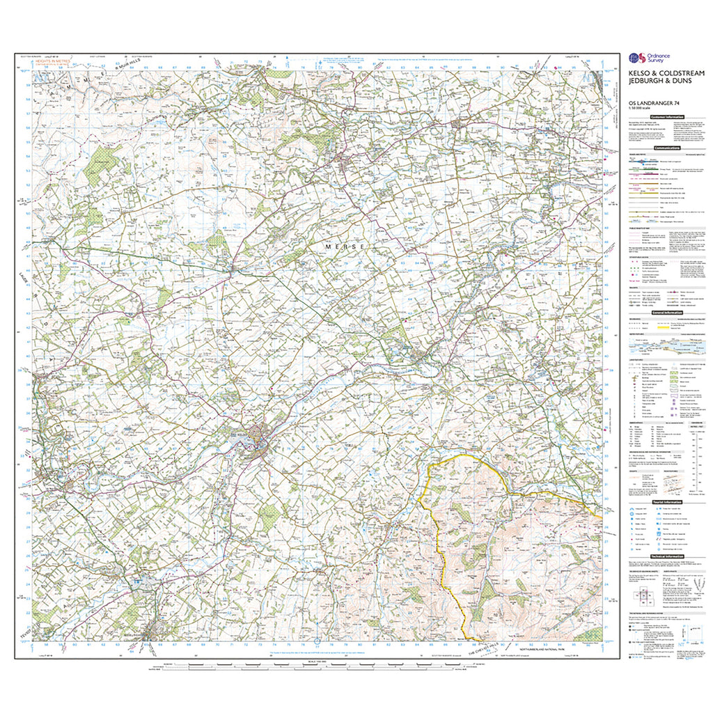 Landranger Active 74 Kelso  Coldstream Jedburgh  Duns Map With Digital Version