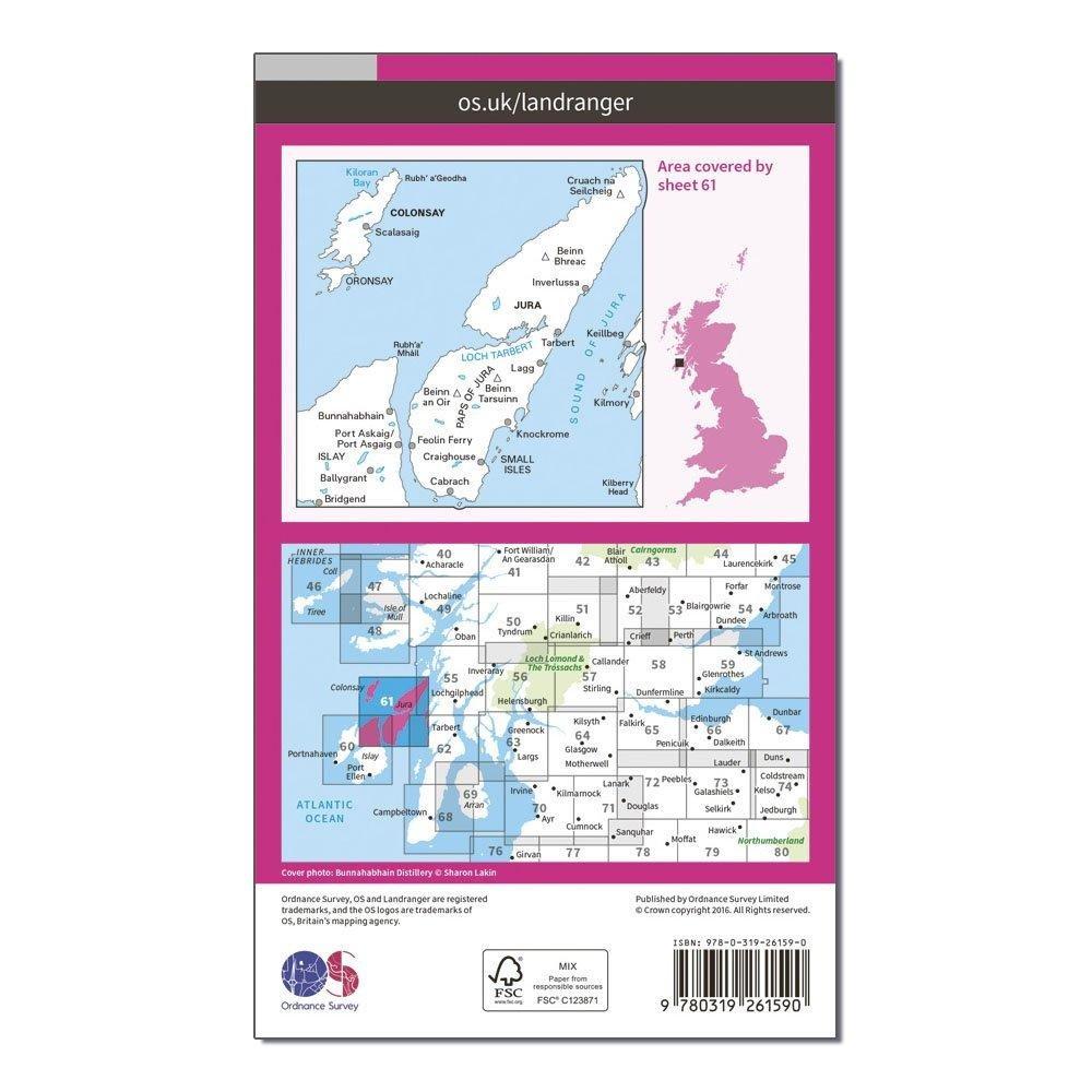 Landranger 61 Jura & Colonsay Map With Digital Version