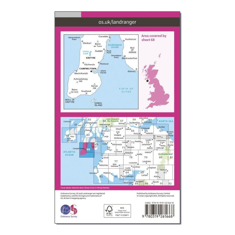 Landranger 68 South Kintyre & Campbeltown Map With Digital Version