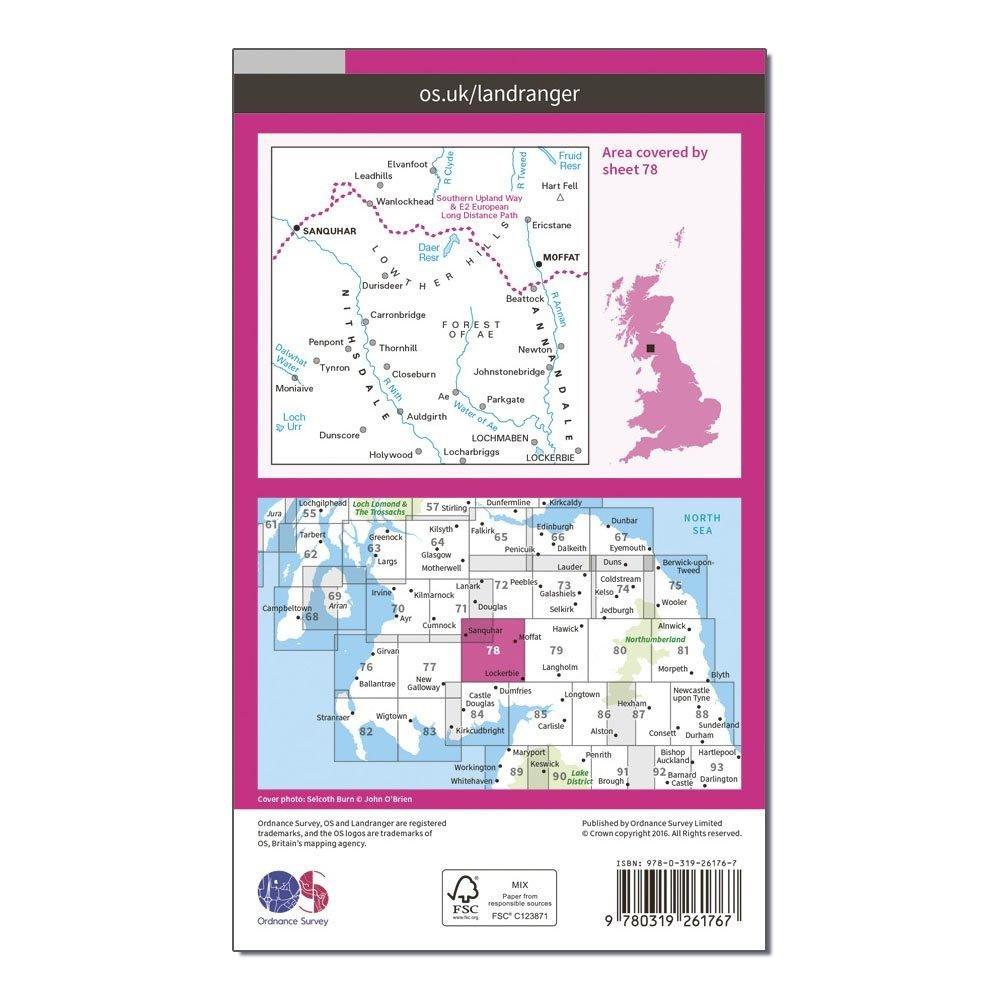 Landranger 78 Nithsdale & Annandale, Sanquhar & Moffat Map With Digital Version