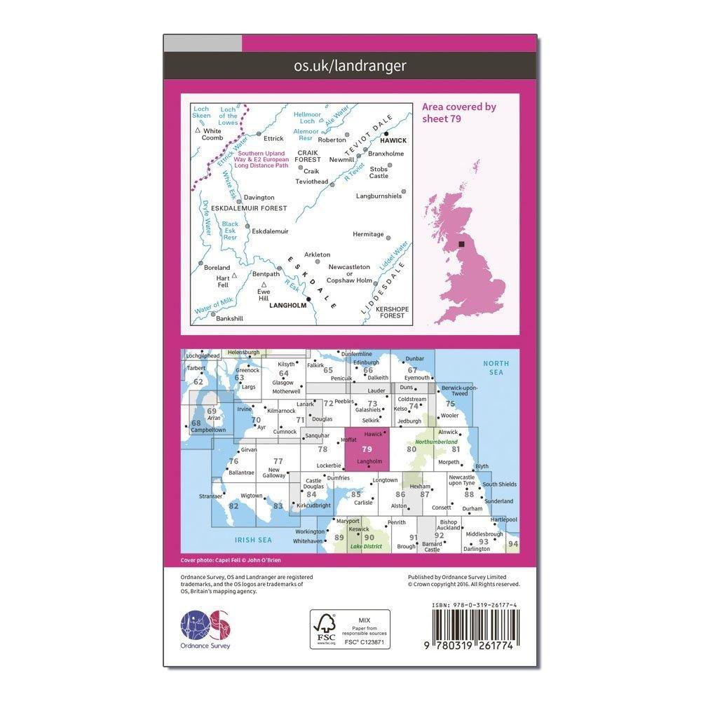 Landranger 79 Hawick  Eskdale Langholm Map With Digital Version