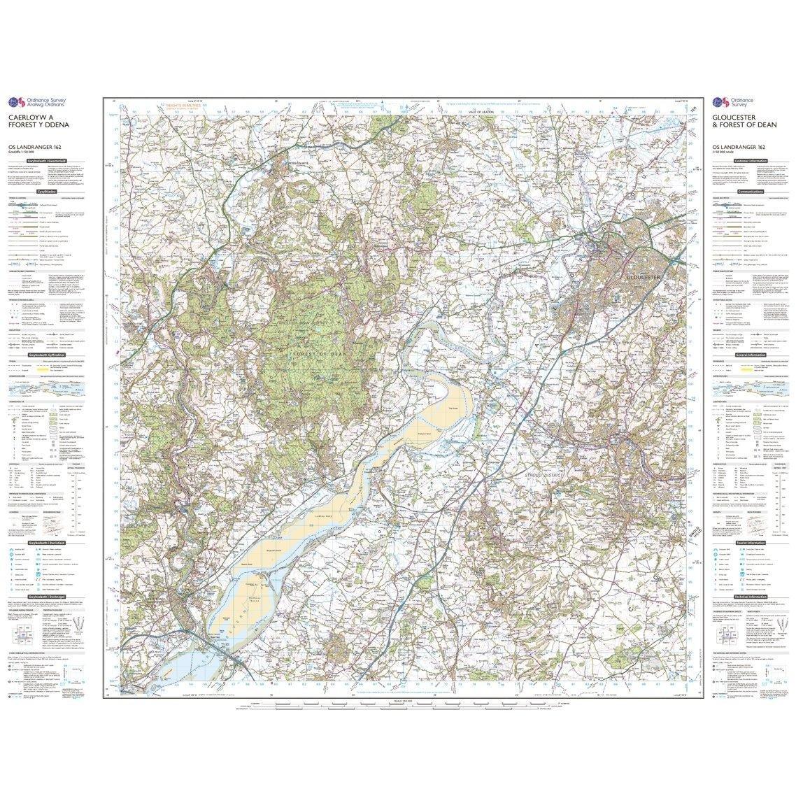 Landranger 162 Gloucester & Forest of Dean Map With Digital Version