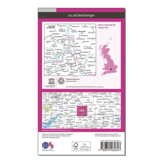 Landranger 164 Oxford, Chipping Norton & Bicester Map With Digital Version