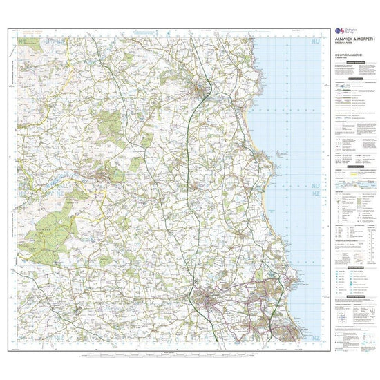 Landranger 81 Alnwick & Morpeth, Rothbury & Amble Map With Digital Version