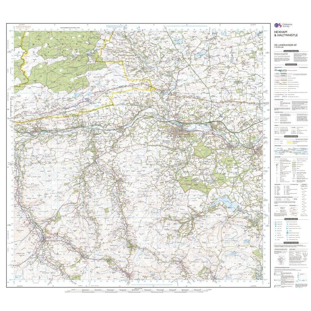 Landranger 87 Hexham & Haltwhistle Map With Digital Version