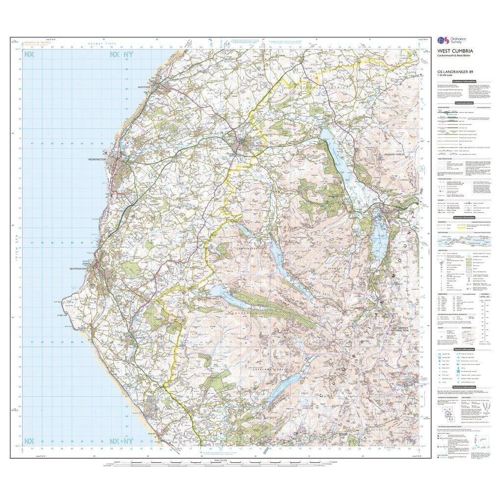 Landranger 89 West Cumbria, Cockermouth & Wast Water Map With Digital Version