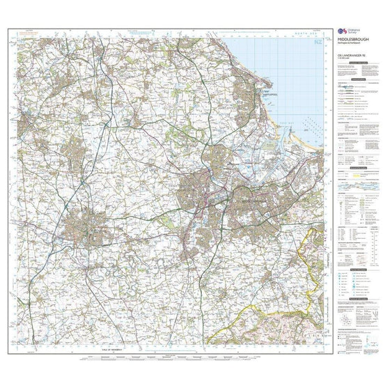 Landranger 93 Middlesbrough, Darlington & Hartlepool Map With Digital Version