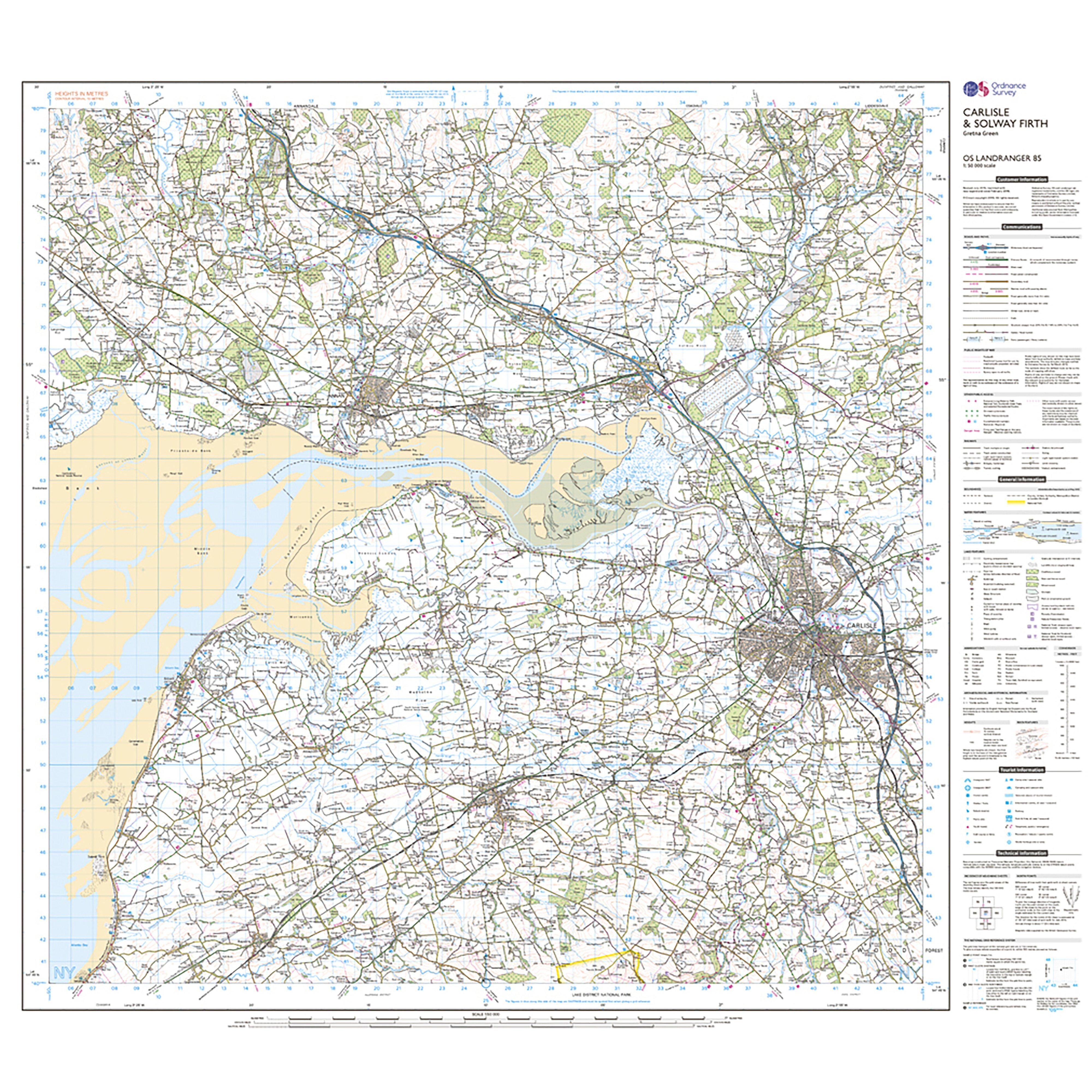 Landranger Active 85 Carlisle  Solway Firth Gretna Green Map With Digital Version