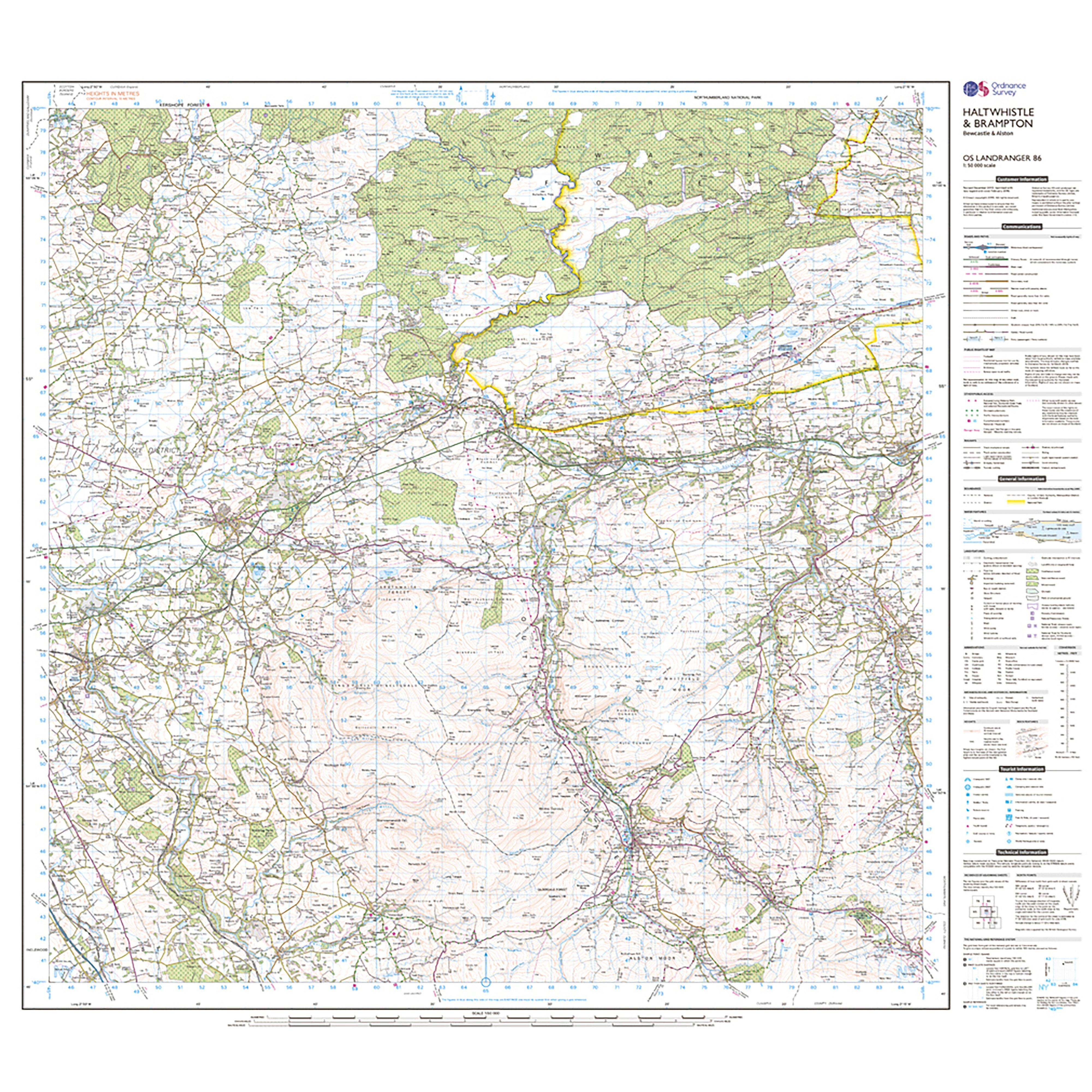 Landranger Active 86 Haltwhistle & Brampton, Bewcastle & Alston Map With Digital Version