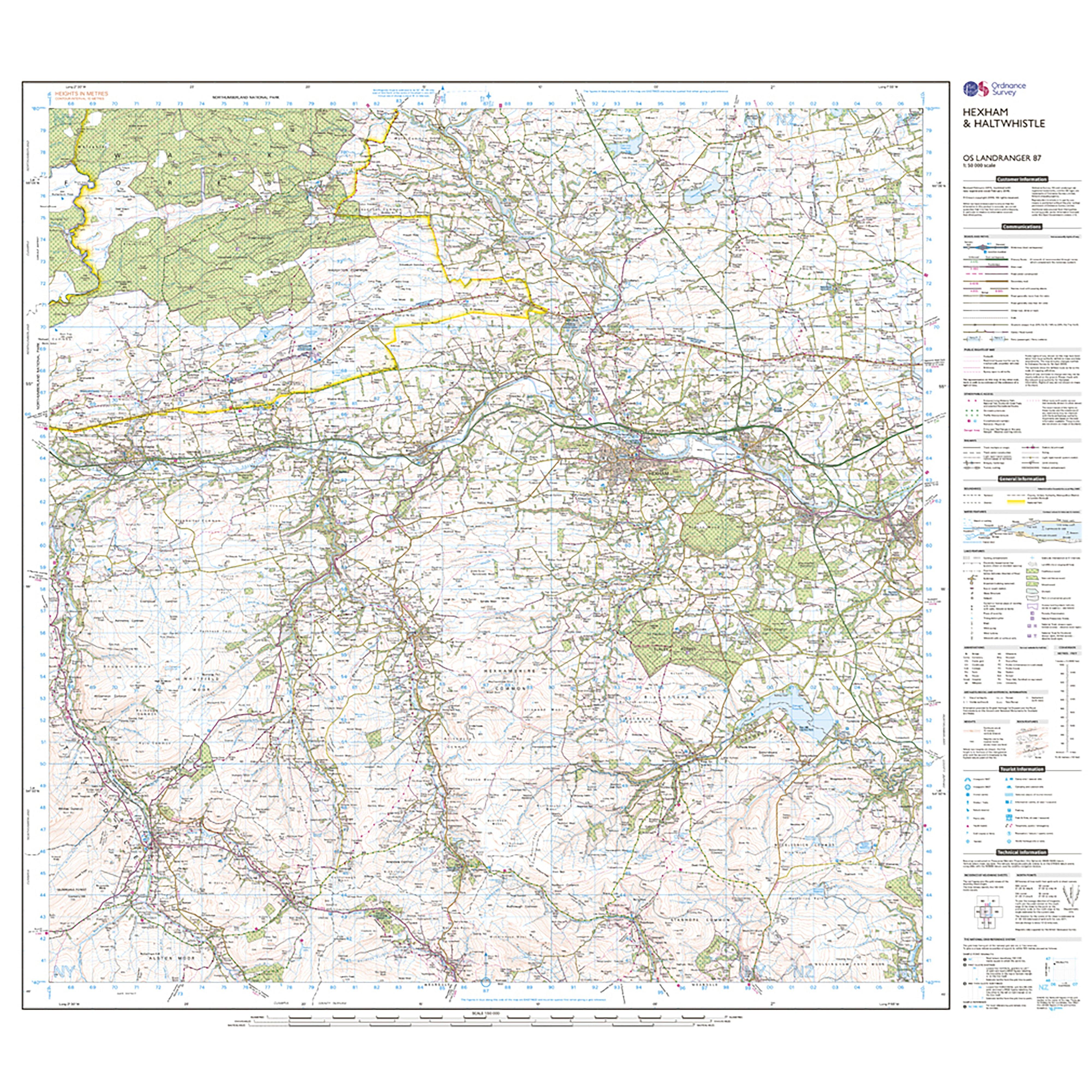 Landranger Active 87 Hexham  Haltwhistle Map With Digital Version