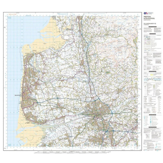 Landranger 102 Preston & Blackpool, Lytham Map With Digital Version