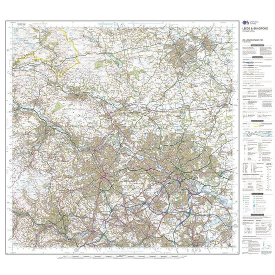 Landranger 104 Leeds & Bradford, Harrogate & Ilkley Map With Digital Version