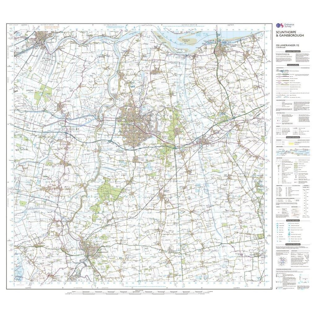 Landranger 112 Scunthorpe & Gainsborough Map With Digital Version