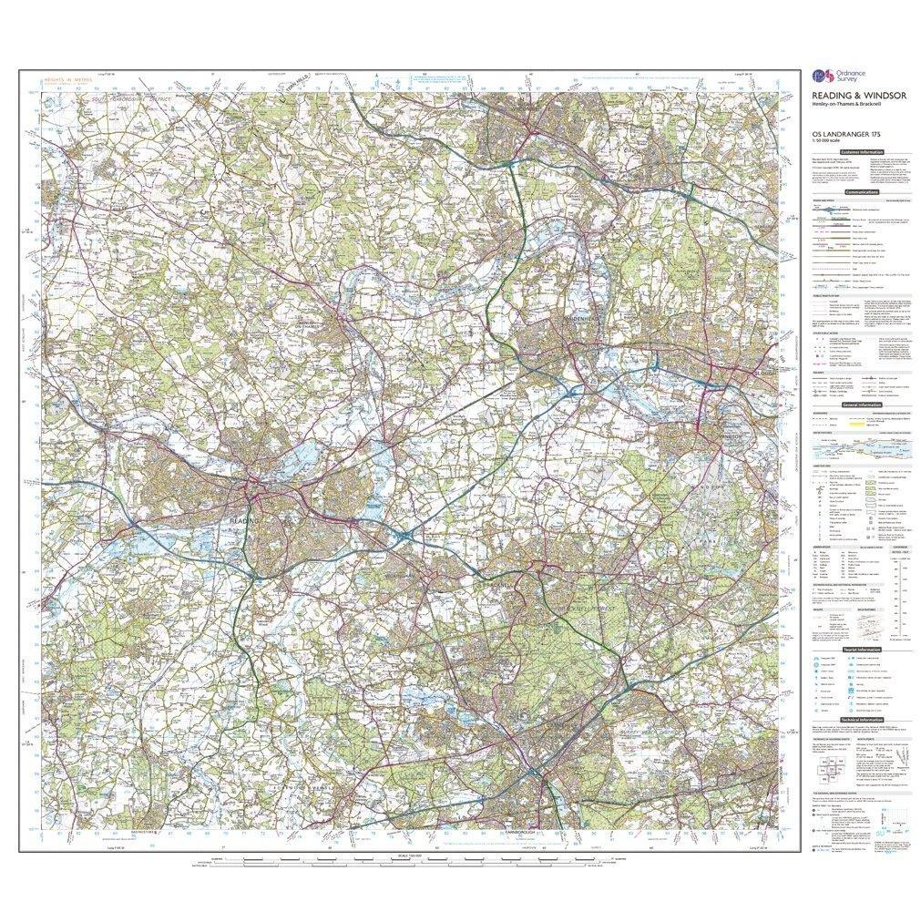 Landranger 175 Reading Windsor HenleyonThames  Bracknell Map With Digital Version
