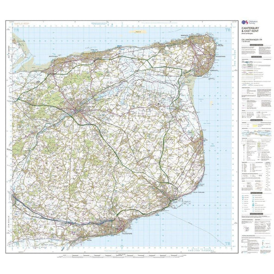 Landranger 179 Canterbury & East Kent, Dover & Margate Map With Digital Version