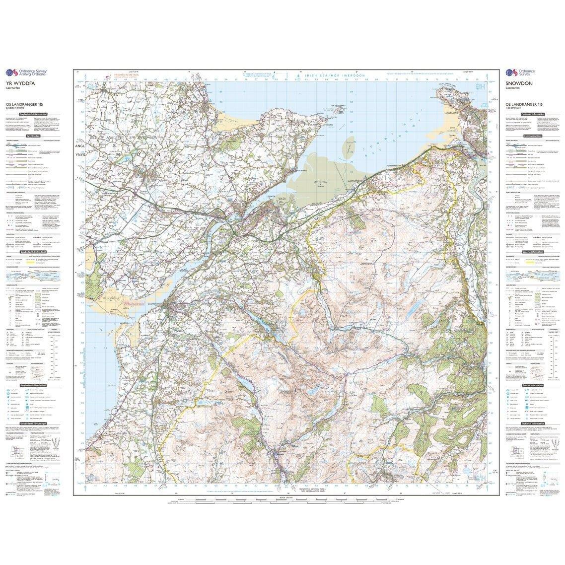 Landranger 115 Snowdon & Caernarfon Map With Digital Version
