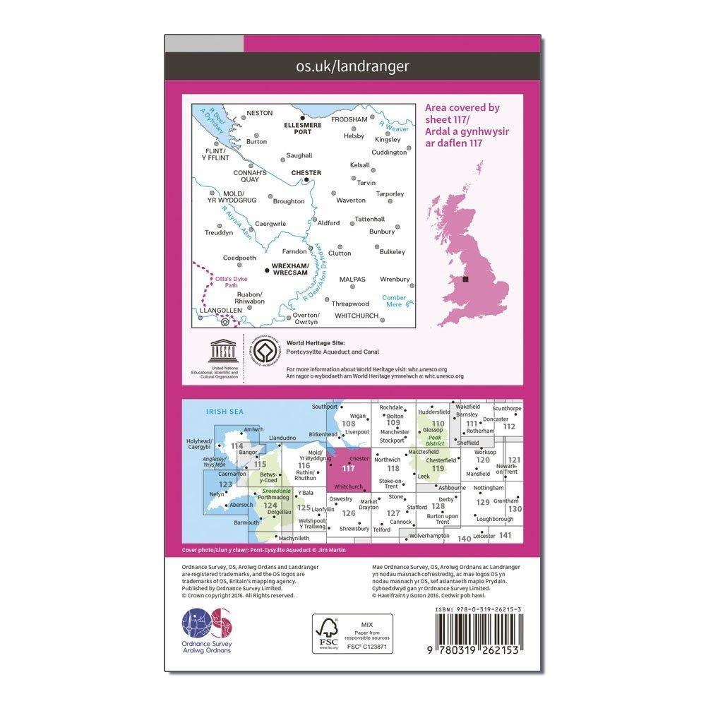 Landranger 117 Chester & Wrexham, Ellesmere Port Map With Digital Version