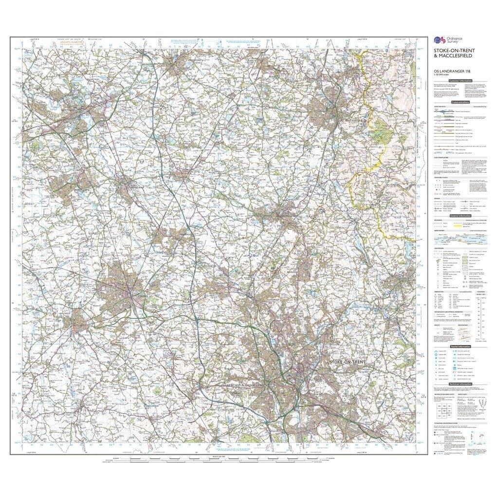 Landranger 118 StokeonTrent  Macclesfield Map With Digital Version