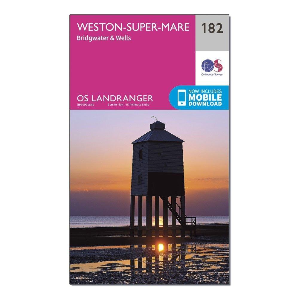 Landranger 182 WestonsuperMare Bridgwater  Wells Map With Digital Version