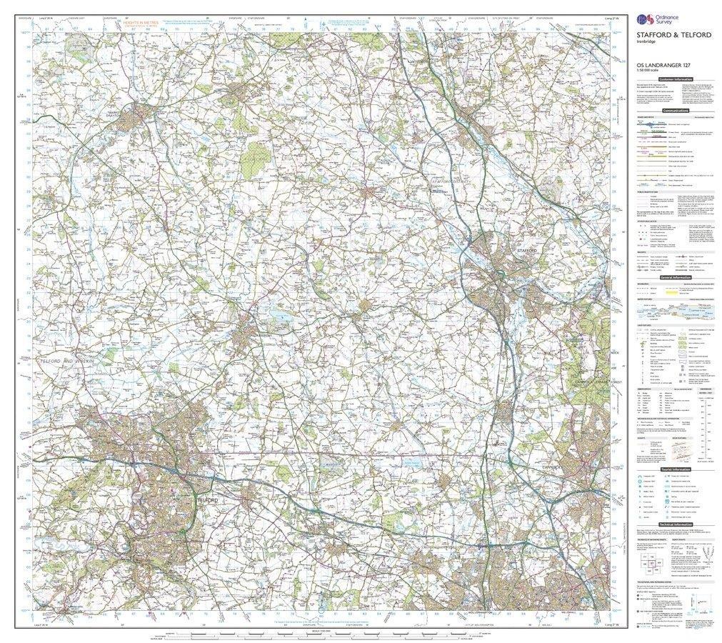 Landranger 127 Stafford & Telford, Ironbridge Map With Digital Version