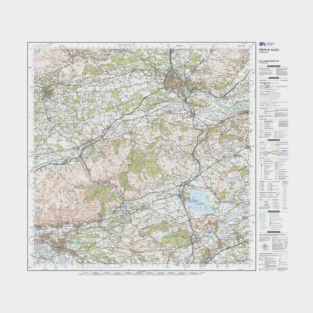 Landranger Active 58 Perth and Alloa Map with Digital Version