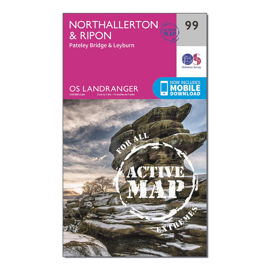 Landranger Active 99 Northallerton  Ripon Pateley Bridge  Leyburn Map With Digital Version