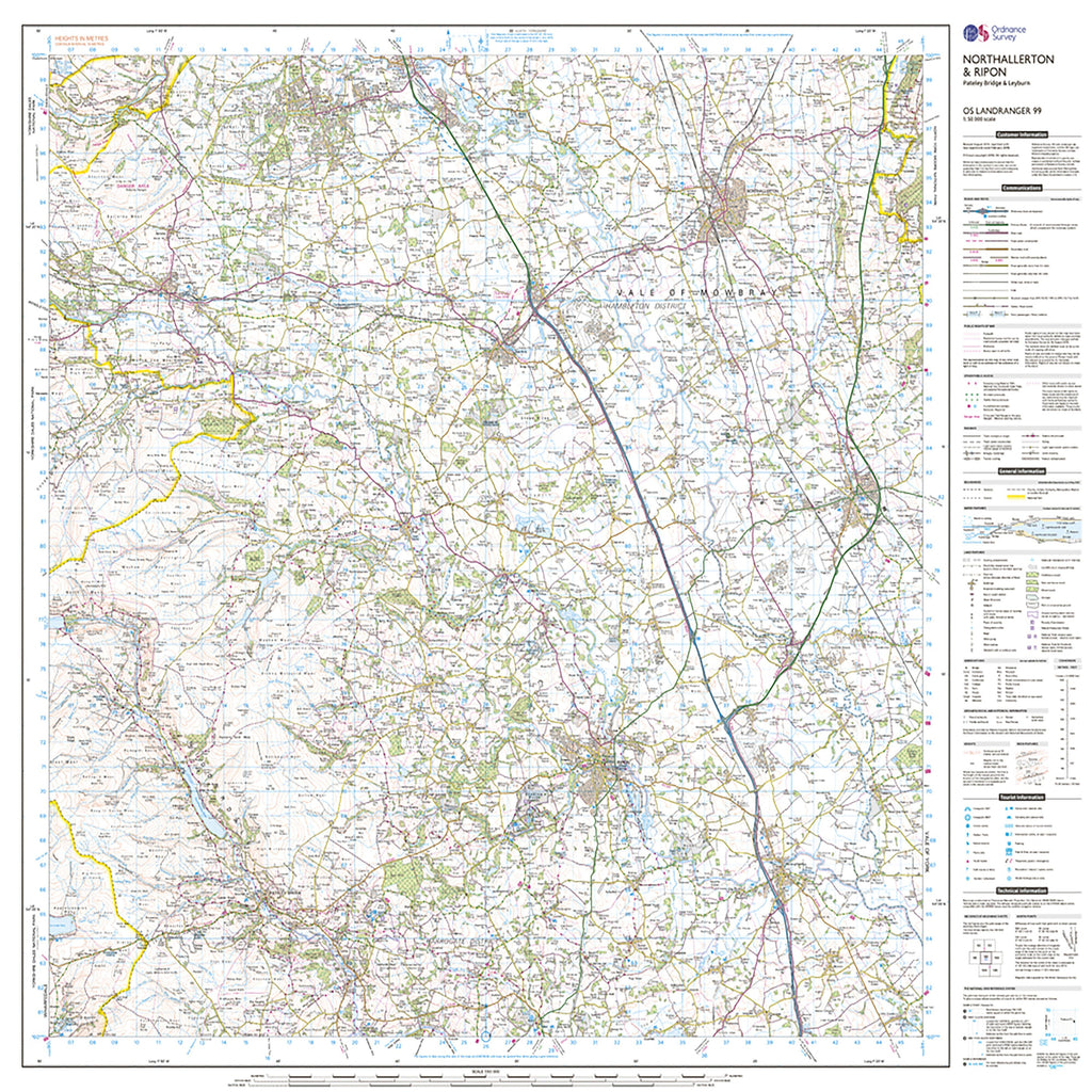 Landranger Active 99 Northallerton  Ripon Pateley Bridge  Leyburn Map With Digital Version
