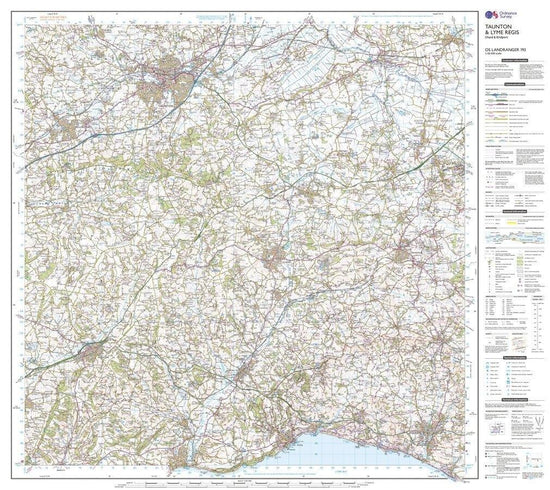 Landranger 193 Taunton & Lyme Regis, Chard & Bridport Map With Digital Vers