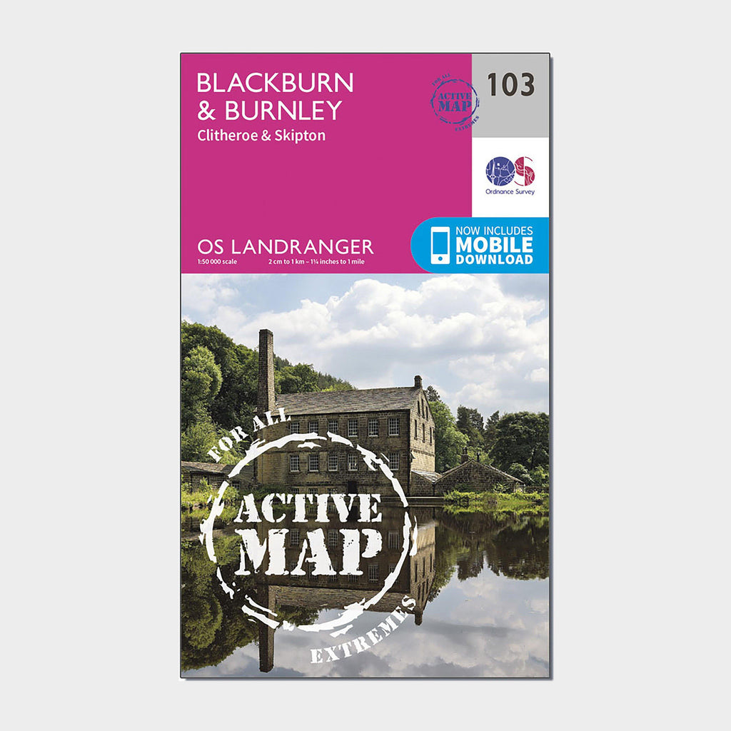 Landranger 103 Blackburn & Burnley, Clitheroe & Skipton Map