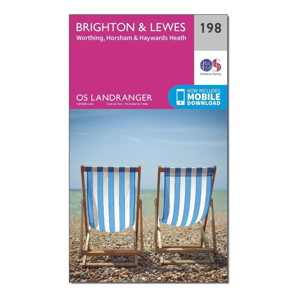 Landranger 198 Brighton  Lewes Haywards Heath Map With Digital Version