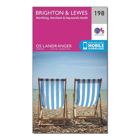 Landranger 198 Brighton  Lewes Haywards Heath Map With Digital Version