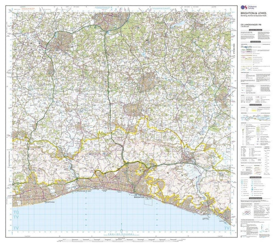 Landranger 198 Brighton  Lewes Haywards Heath Map With Digital Version