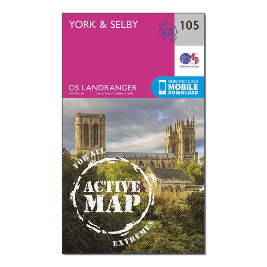 Landranger Active 105 York  Selby Map With Digital Version