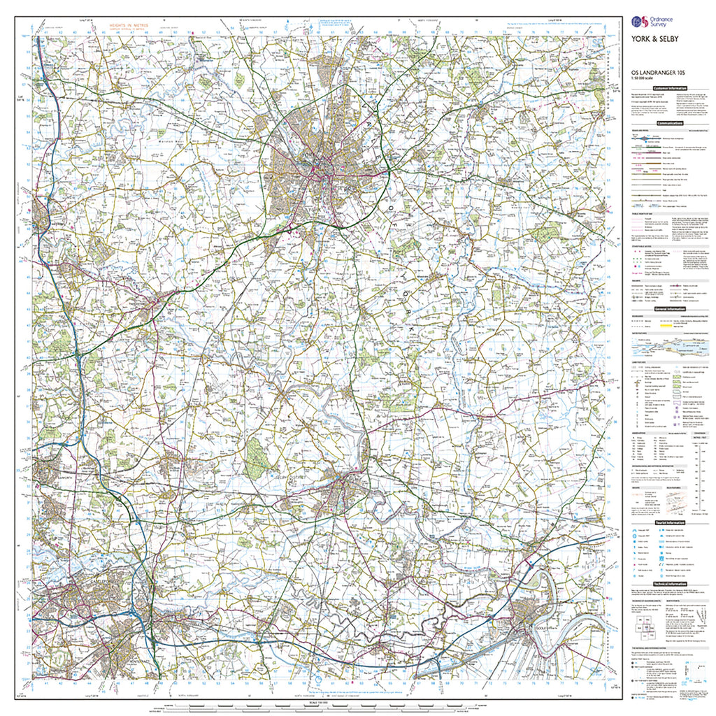 Landranger Active 105 York  Selby Map With Digital Version