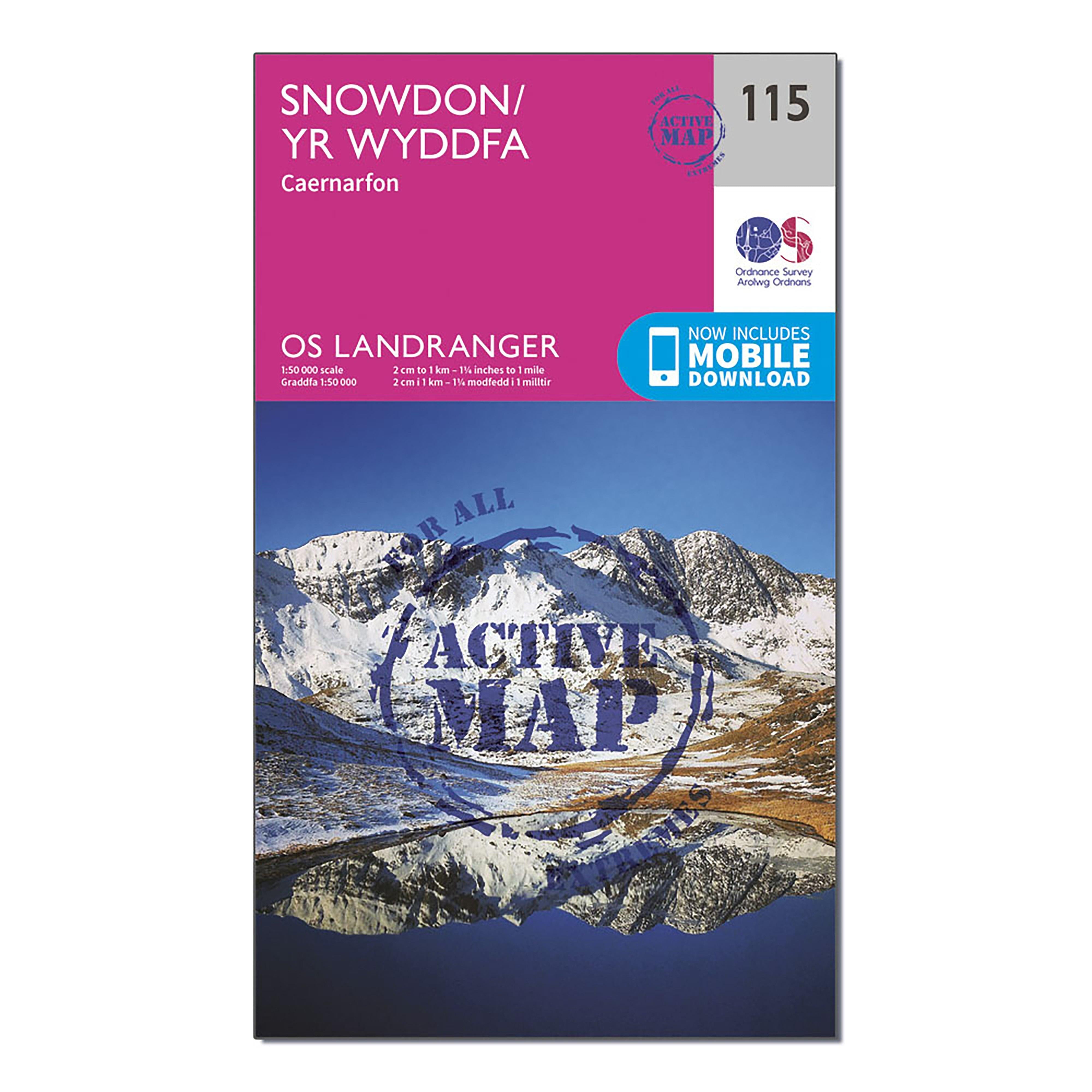 Landranger Active 115 Snowdon & Caernarfon Map With Digital Version