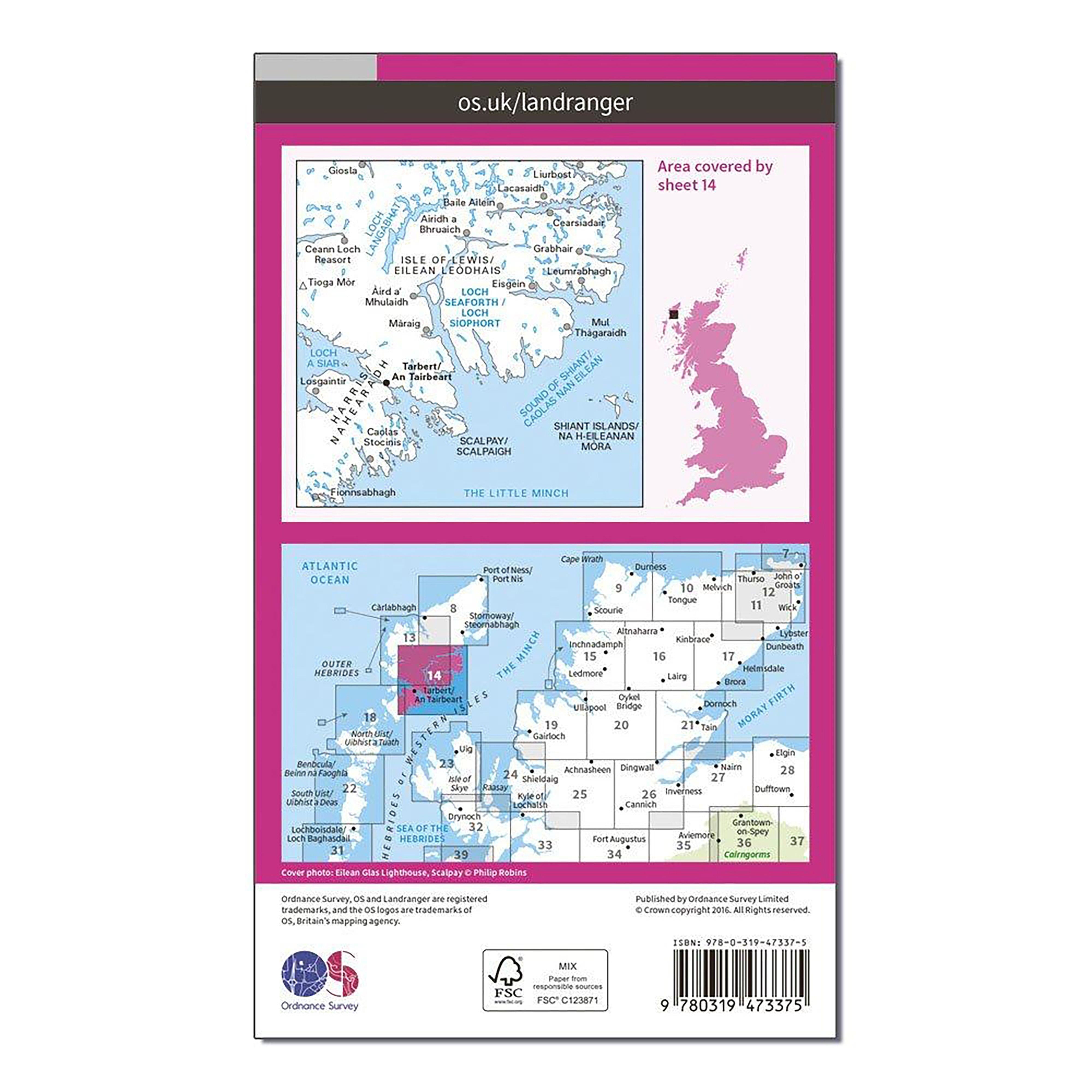Landranger Active 14 Tarbert & Loch Seaforth Map With Digital Version