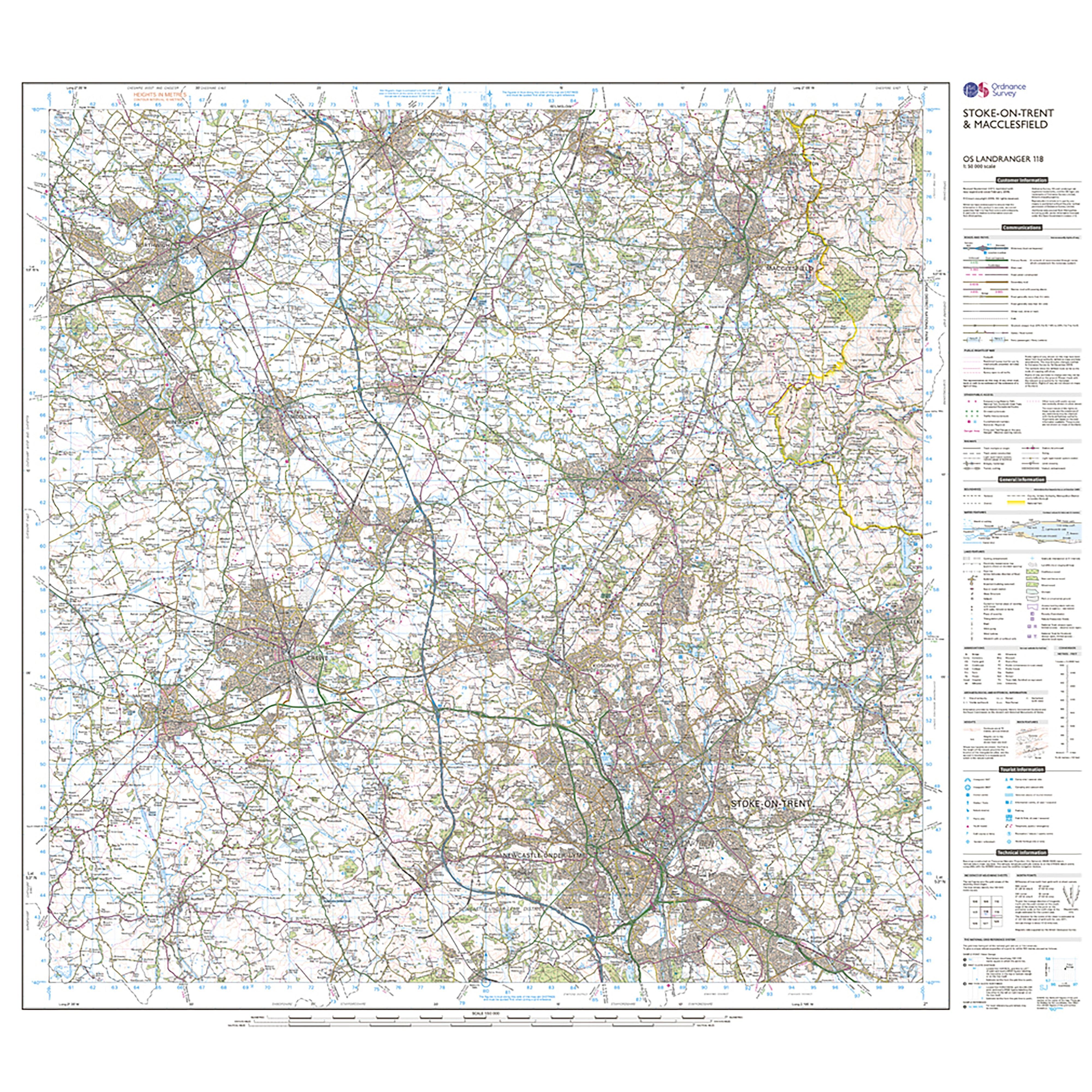 Landranger Active 118 Stoke-on-Trent & Macclesfield Map With Digital Version