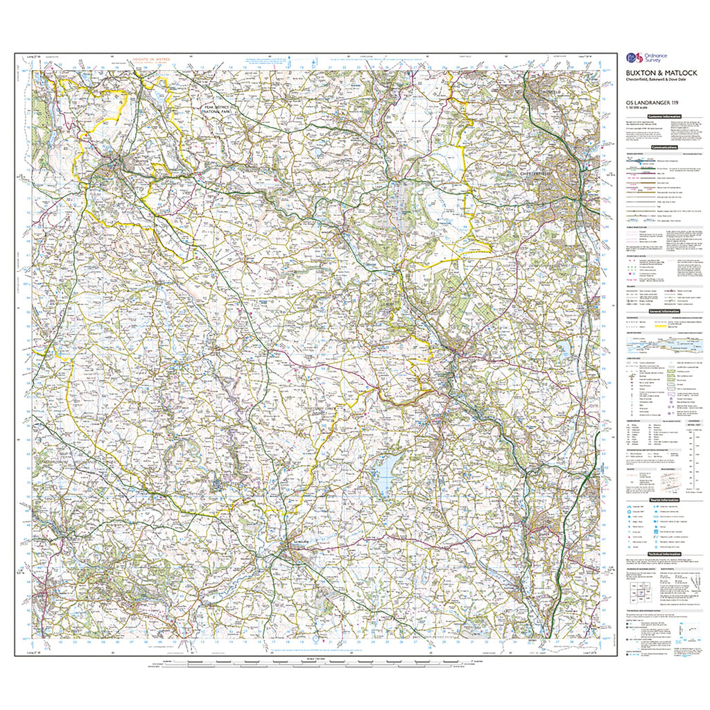Landranger Active 119 Buxton & Matlock, Chesterfield, Bakewell & Dove Dale Map With Digital Version