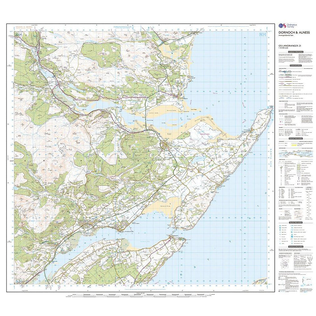 Landranger Active 21 Dornoch & Alness, Invergordon & Tain Map With Digital Version