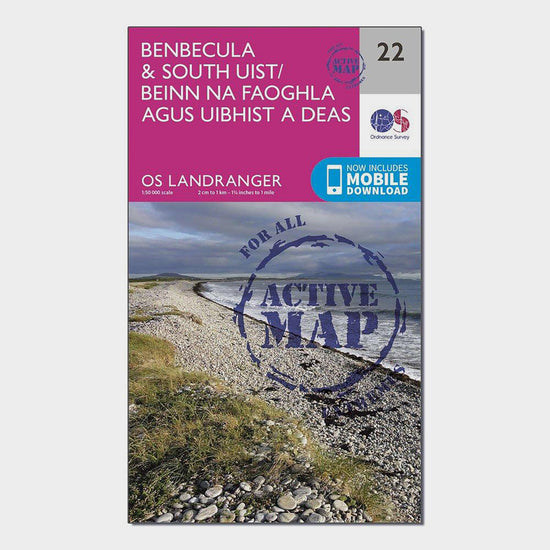 Landranger Active 22 Benbecula & South Uist Map With Digital Version