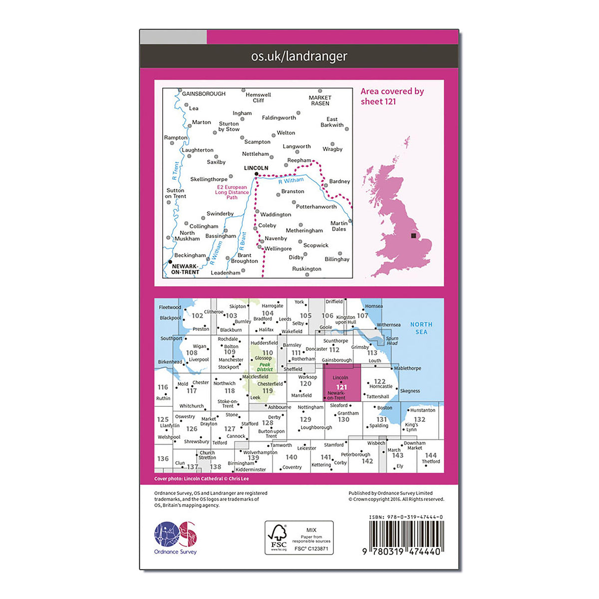 Landranger Active 121 Lincoln & Newark-on-Trent Map With Digital Version