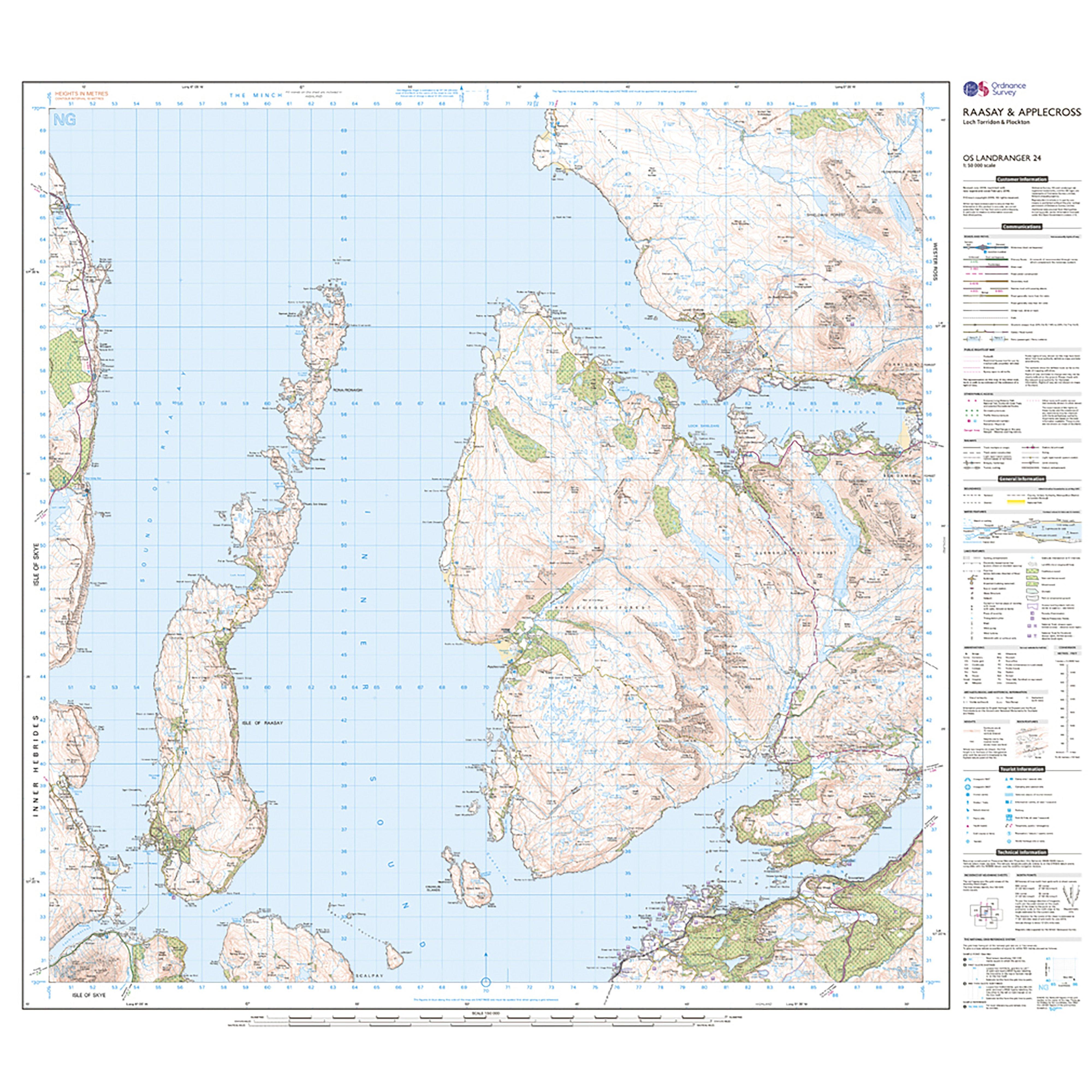 Landranger Active 24 Raasay  Applecross Loch Torridon  Plockton Map With Digital Version