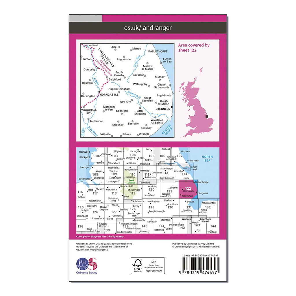 Landranger Active 122 Skegness  Horncastle Map With Digital Version