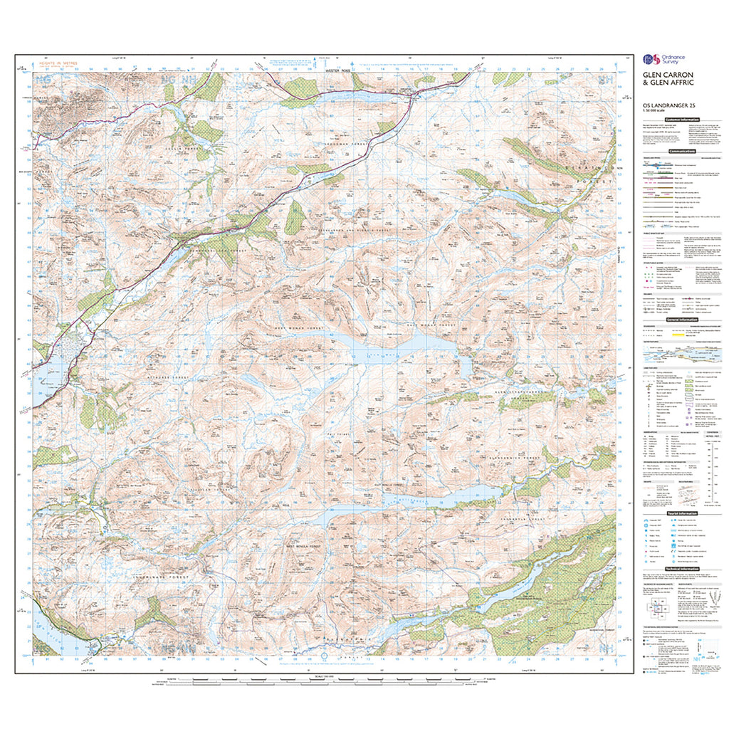 Landranger Active 25 Glen Carron  Glen Affric Map With Digital Version