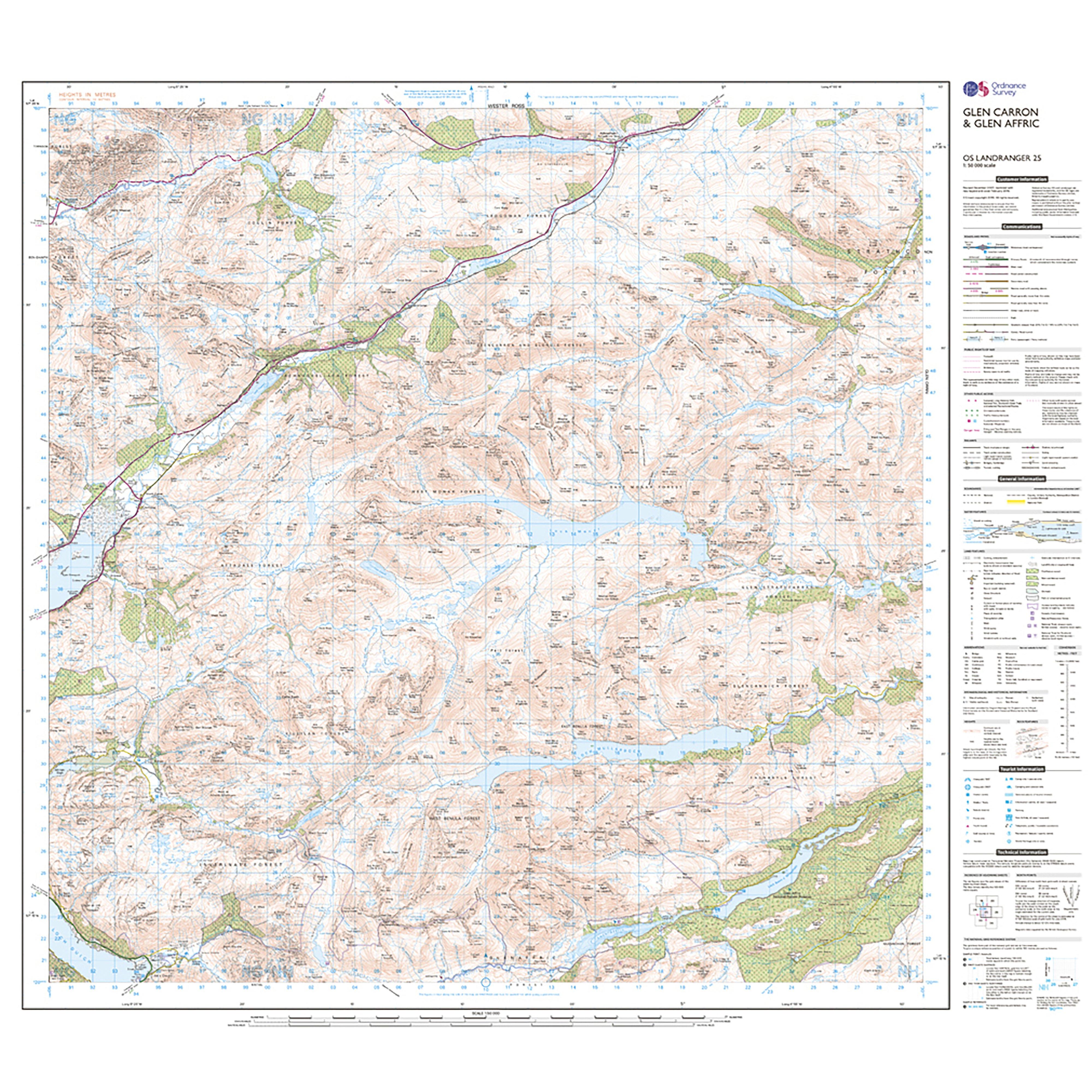 Landranger Active 25 Glen Carron  Glen Affric Map With Digital Version