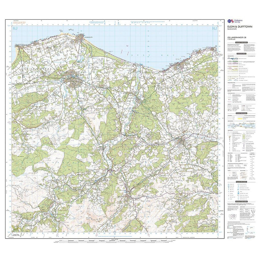 Landranger Active 28 Elgin, Dufftown, Buckie & Keith Map With Digital Version