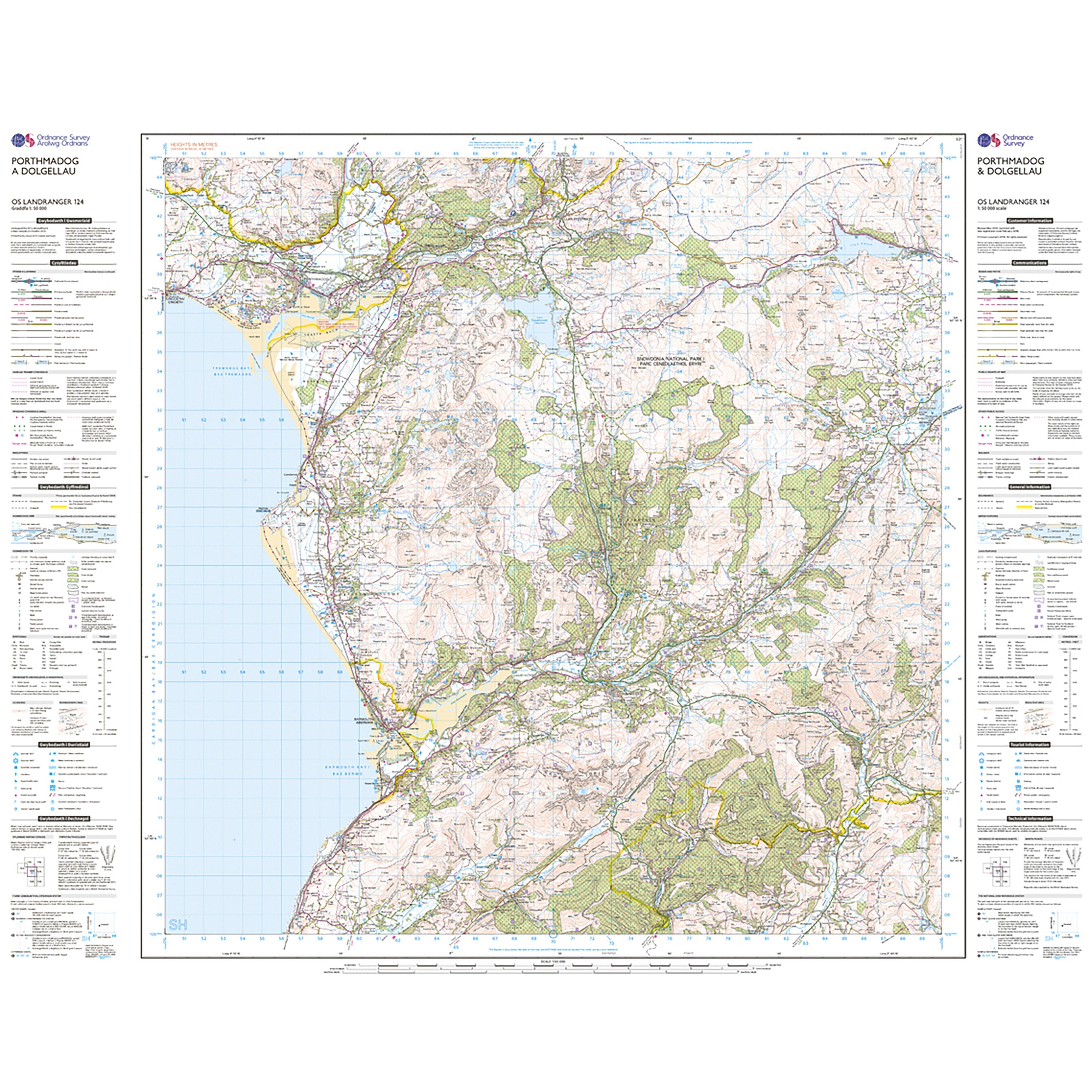 Landranger Active 124 Porthmadog & Dolgellau Map With Digital Version