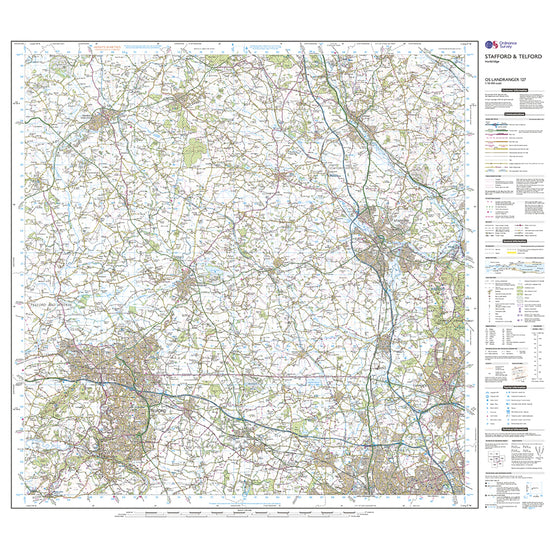 Landranger Active 127 Stafford & Telford, Ironbridge Map With Digital Version